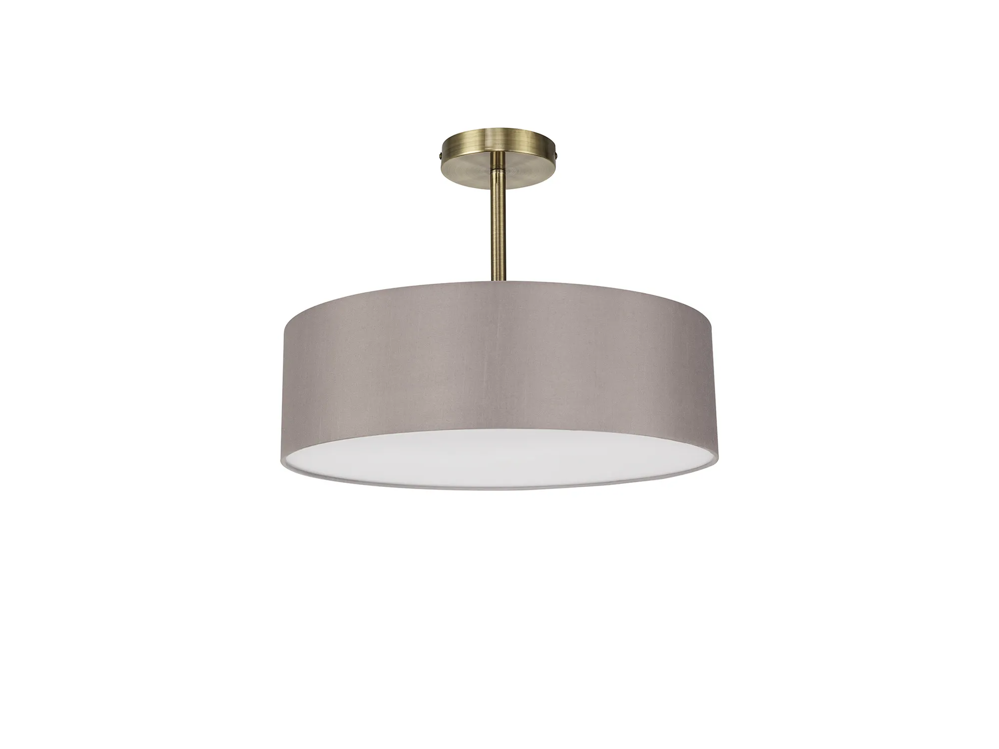 Baymont 45cm Semi Flush 5 Light Antique Brass, Grey/White DK0744  Deco Baymont AB GR